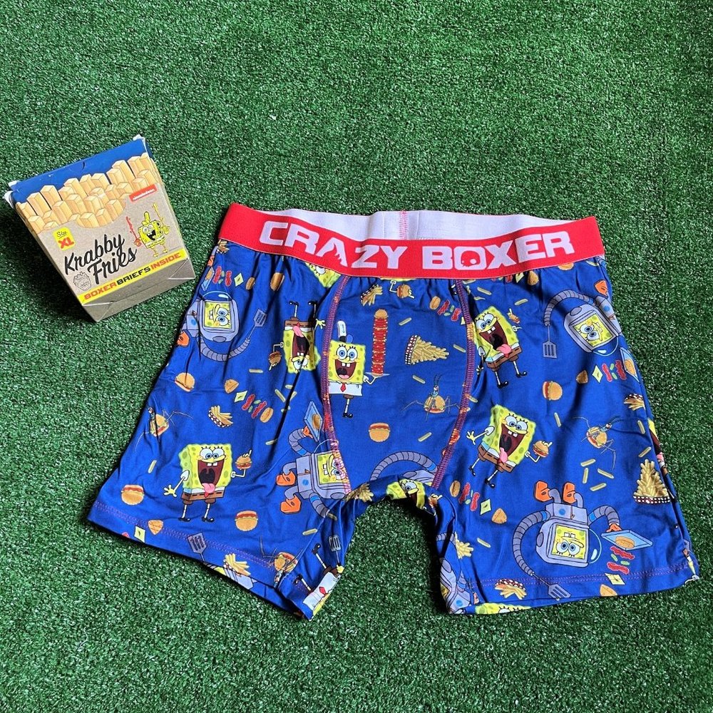 Crazy Boxer Men's SpongeBob SquarePants Burgers Boxer Briefs in Fry Box XL NEW
